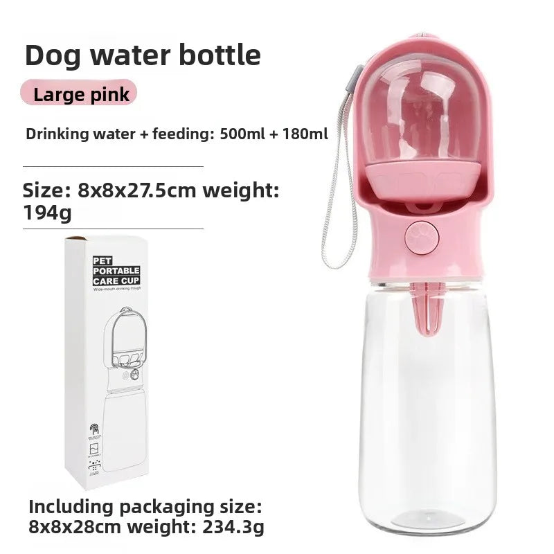Portable Dog & Cat Water Bottle with Food Storage | Travel Pet Bowl