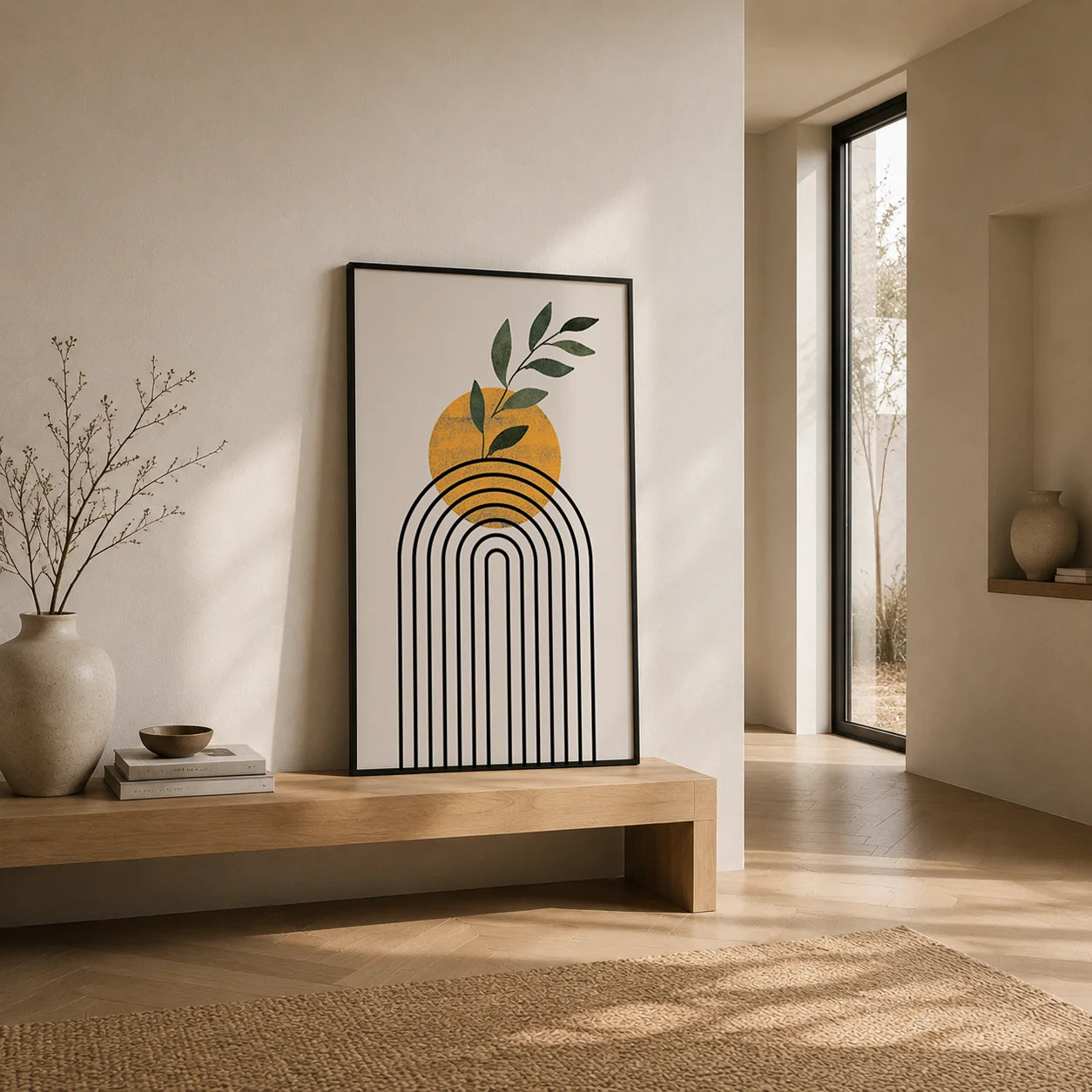 Abstract Wall Art Nordic Boho Canvas Painting Nordic Style Poster Prints for Bedroom Living Room Wall Decor Peaceful Pleasures Health and Wellness