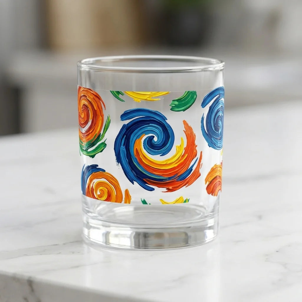 Rainbow Swirl UV Transfer Stickers | Waterproof DIY Decals