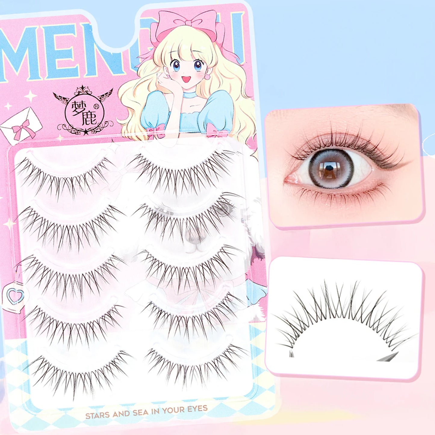 Korean Idol DIY False Eyelashes – Natural Wispy Cluster Lashes 5pk