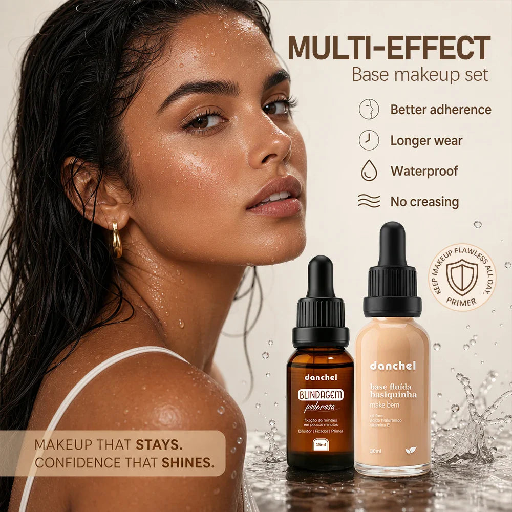 Primer & Liquid Foundation Makeup Set – Waterproof, Long-Lasting