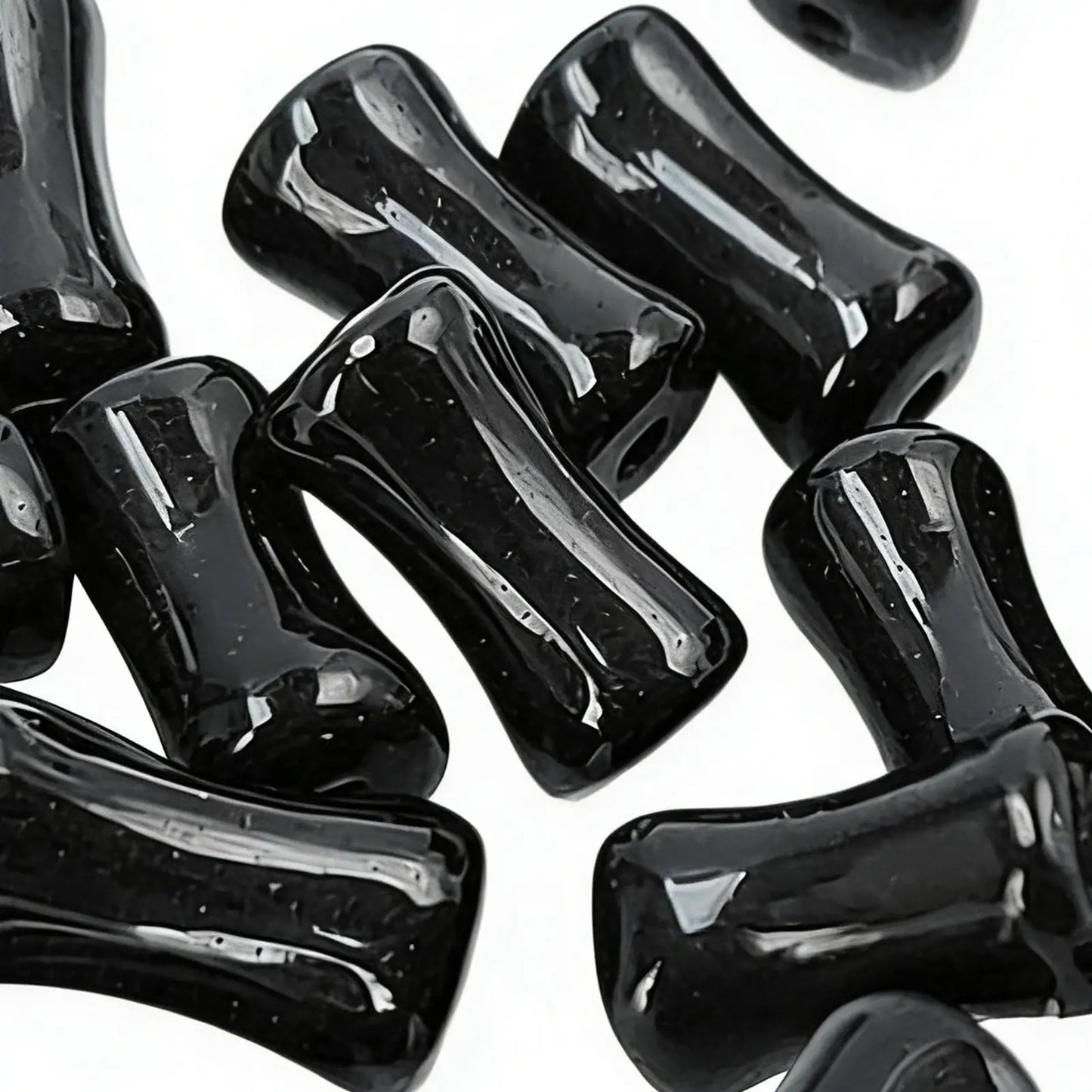 50pcs 8mm Black Bamboo Glass Spacer Beads for DIY Jewelry Making Glass Spacer Beads Peaceful Pleasures Health and Wellness