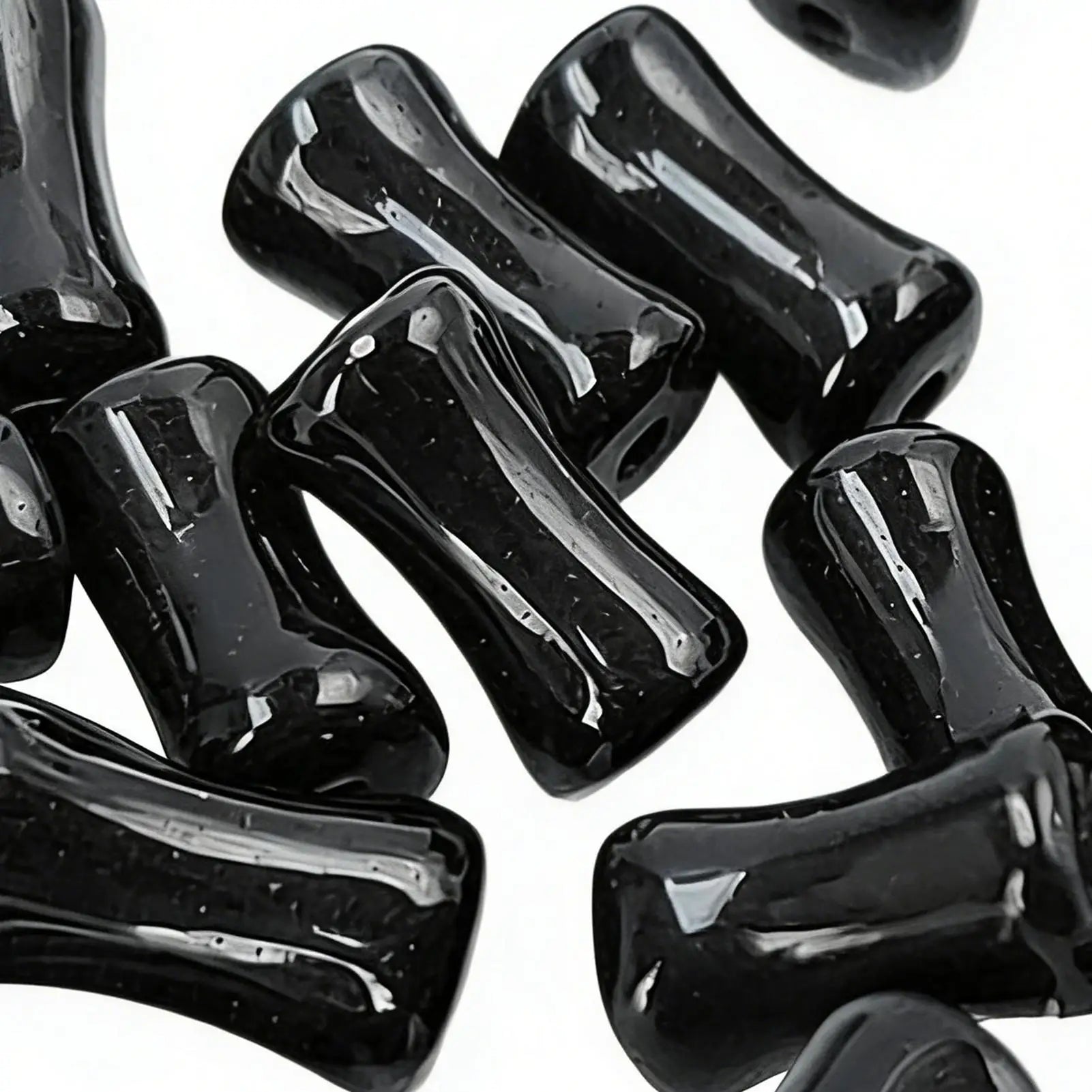 50pcs 8mm Black Bamboo Glass Spacer Beads for DIY Jewelry Making Glass Spacer Beads Peaceful Pleasures Health and Wellness
