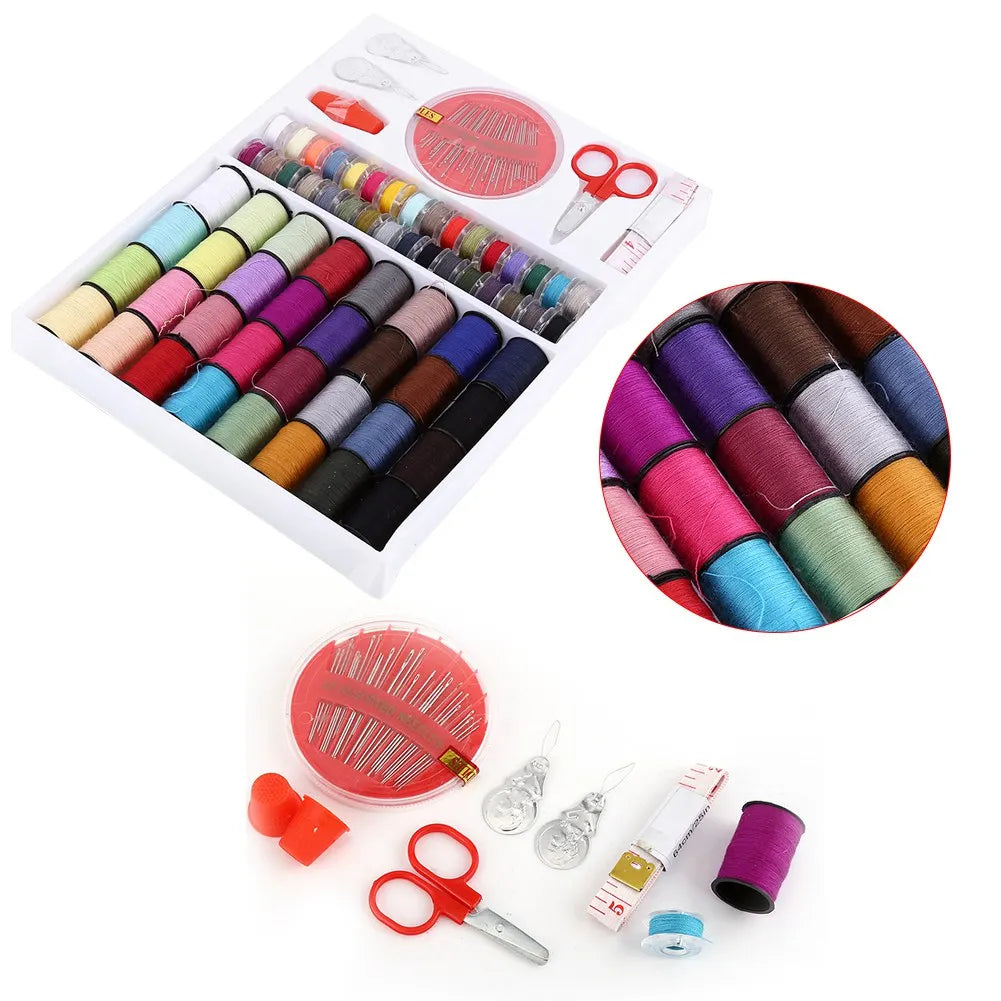 Sewing Kit Sewing Set 64 Sewing Thread Spools with Storage Case Light Weight Dress Making for Crafts Clothes Sewing Decoration Peaceful Pleasures Health and Wellness