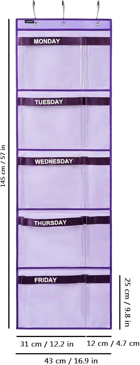 Weekly Kids Clothes Organizer with Day Labels, Hanging Storage for School Uniforms & Accessories Peaceful Pleasures Health and Wellness