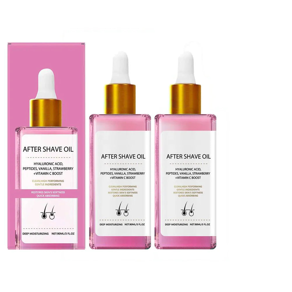 2PCS After Shave Oil – Strawberry & Vanilla Scent for Smooth Skin Peaceful Pleasures Health and Wellness 90ml X2