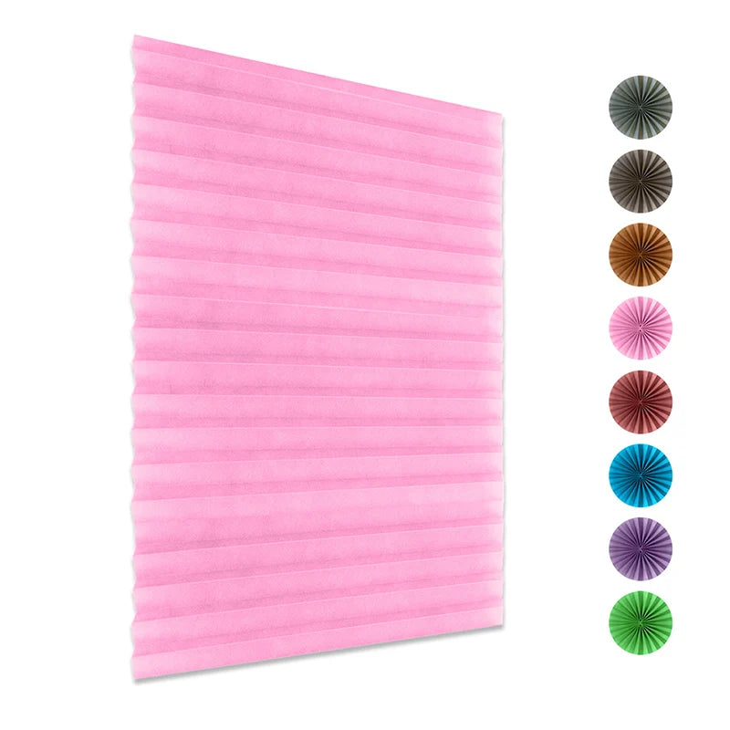 Self-Adhesive Blinds Semi-Blind Window Curtains Bathroom Kitchen Balcony Office Blinds Pleated Curtains Peaceful Pleasures Health and Wellness Pink 90x150cm