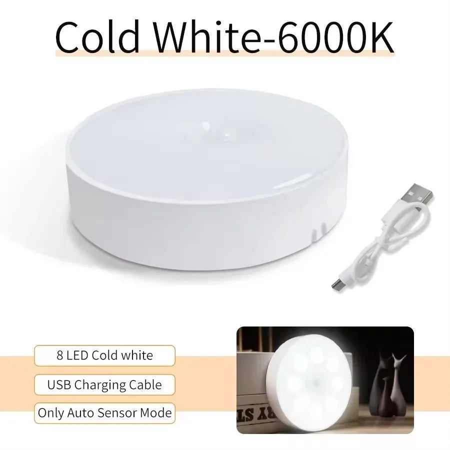 Motion Sensor LED Night Light USB Rechargeable 3-Pack