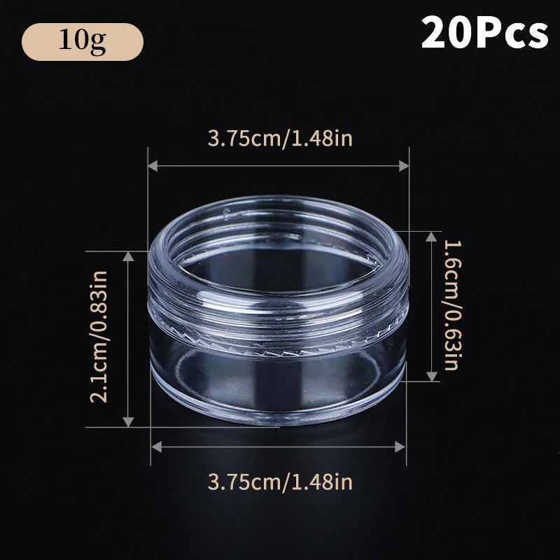 Empty Cosmetic Cream Jars Clear Plastic 3g–20g | 20–50 Pack