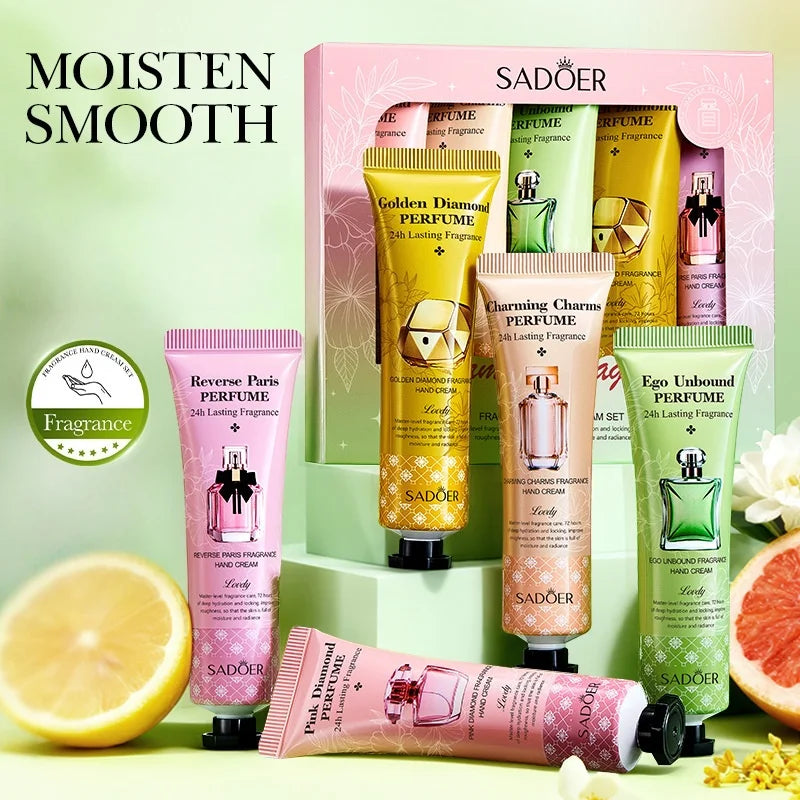 SADOER 5-Piece Fragrance Hand Cream Gift Set – 5 x 30g