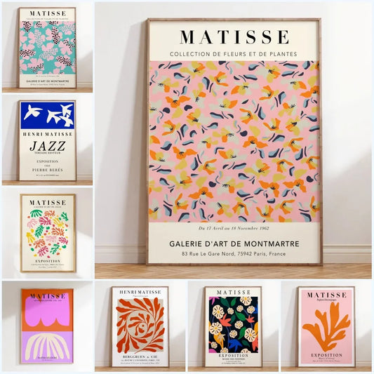Abstract Flowers Matisse Poster and Prints Flower Market Matisse Floral Canvas Matisse Botanical Cut Outs Exhibition Painting Peaceful Pleasures Health and Wellness