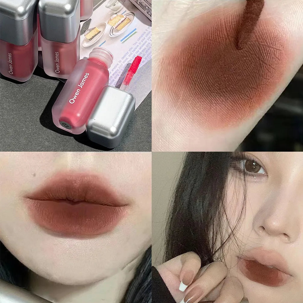 6-Color Matte Liquid Lipstick | Velvet Nude Pink Waterproof Lip Tint