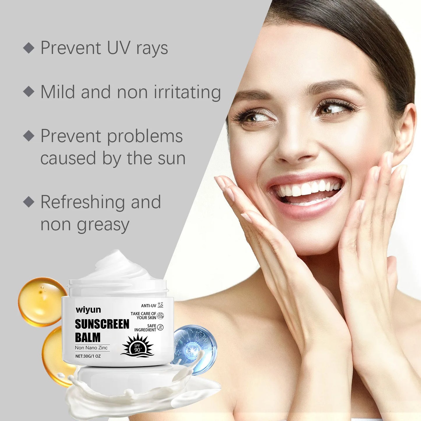 Ouhoe SPF 90 Sunscreen Cream – UV Shield, Oil-Control, 30g