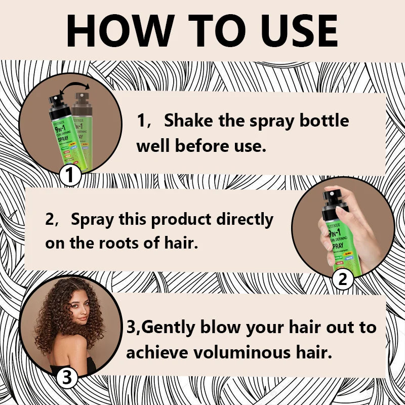 YUITIKUE Anti-Frizz Curl Enhancer Spray | Keratin & Biotin
