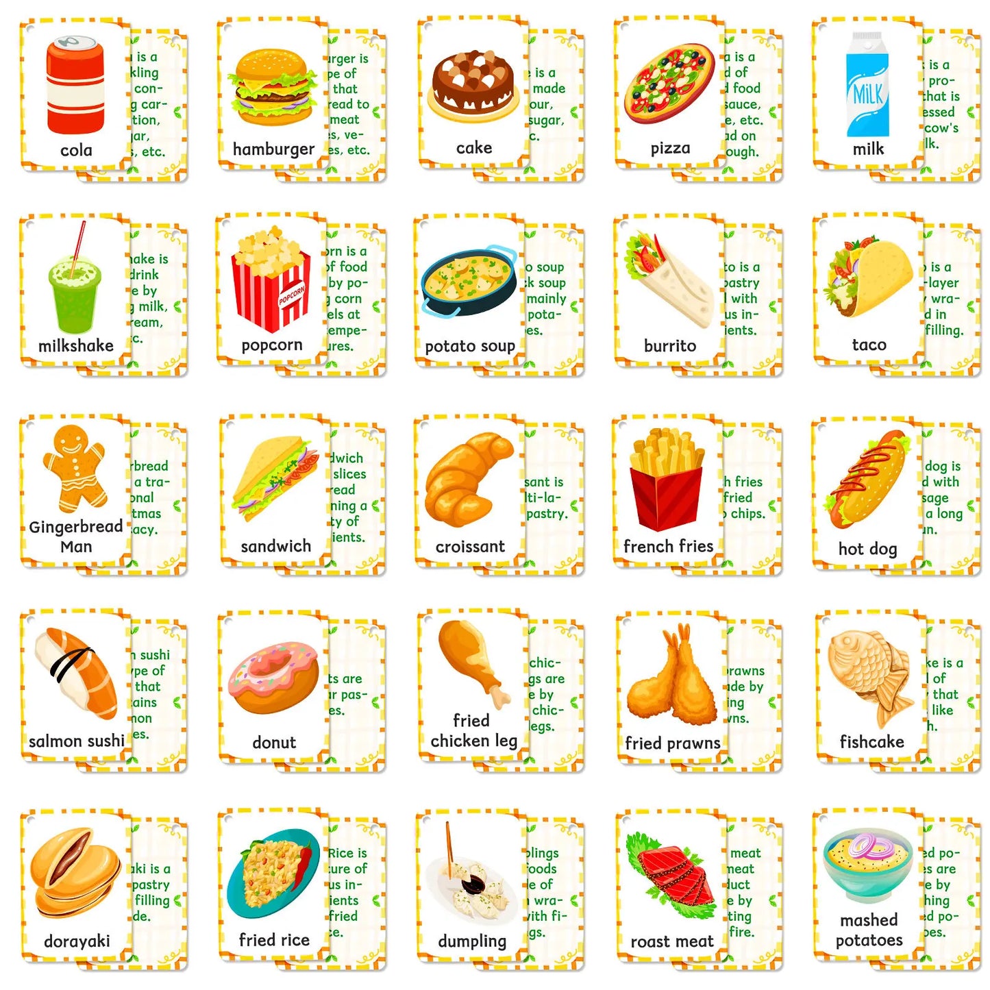 Bview Art 48 Food Learning Cards Toddlers Parent-child Bonding Time