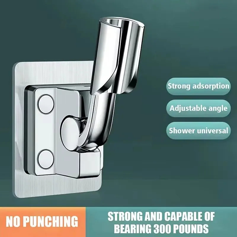Adjustable Self-Adhesive Shower Head Holder | No-Drill Wall Mount