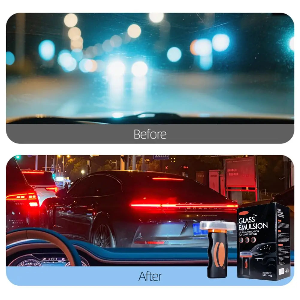 Car Glass Oil Film Remover & Windshield Cleaning Brush