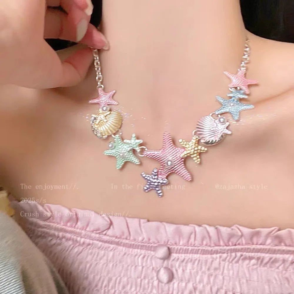 Sea Star Shell Beads Necklace – Bohemian Beach Jewelry