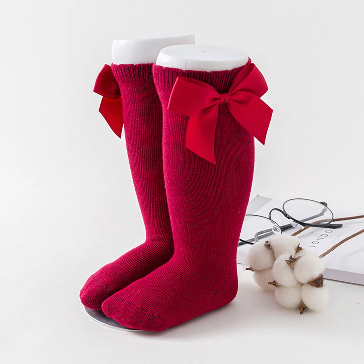 Girls Knee High Bowknot Socks | Toddler Kids Ages 0–6