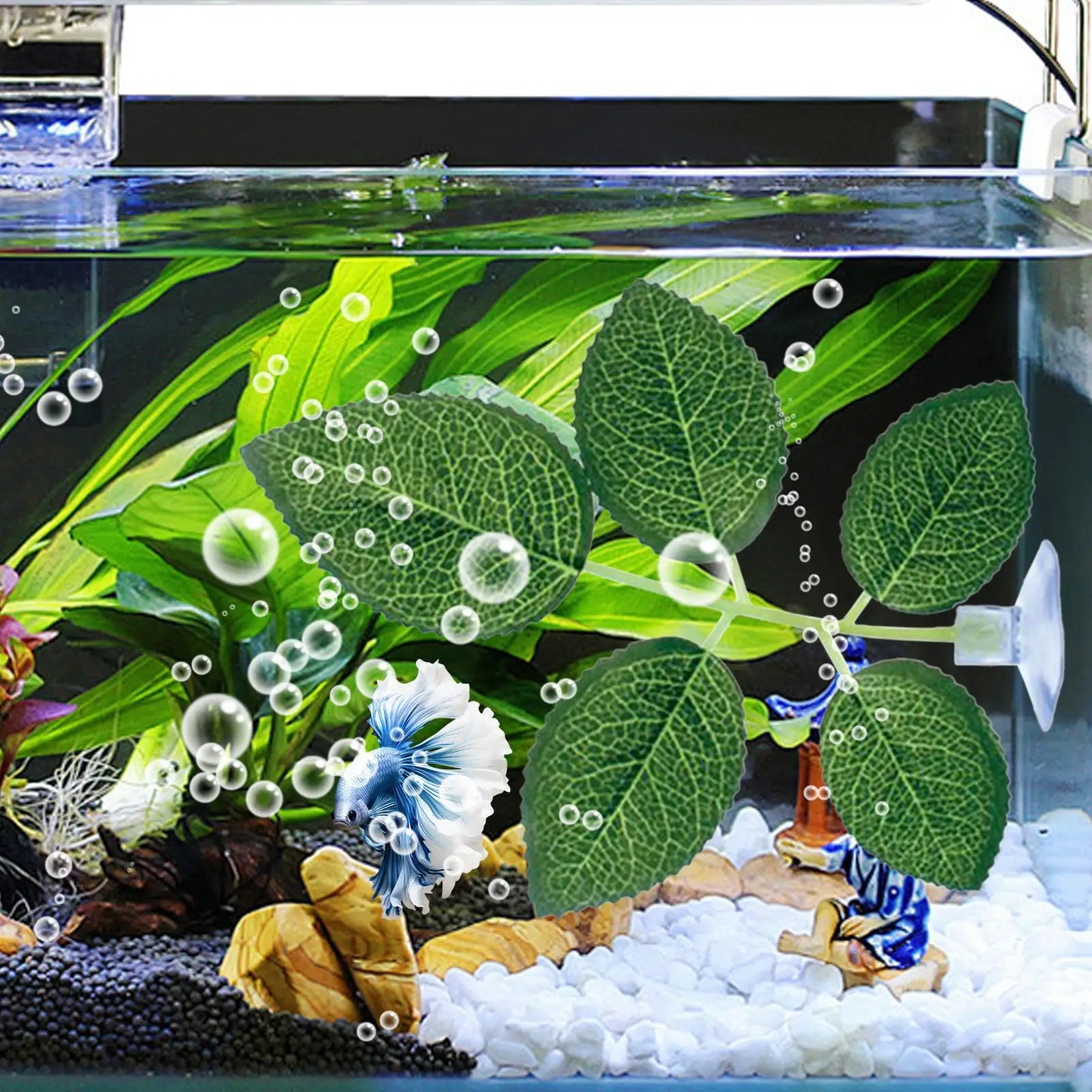 Betta Fish Leaf Hammock with Suction Cup | Aquarium Decor