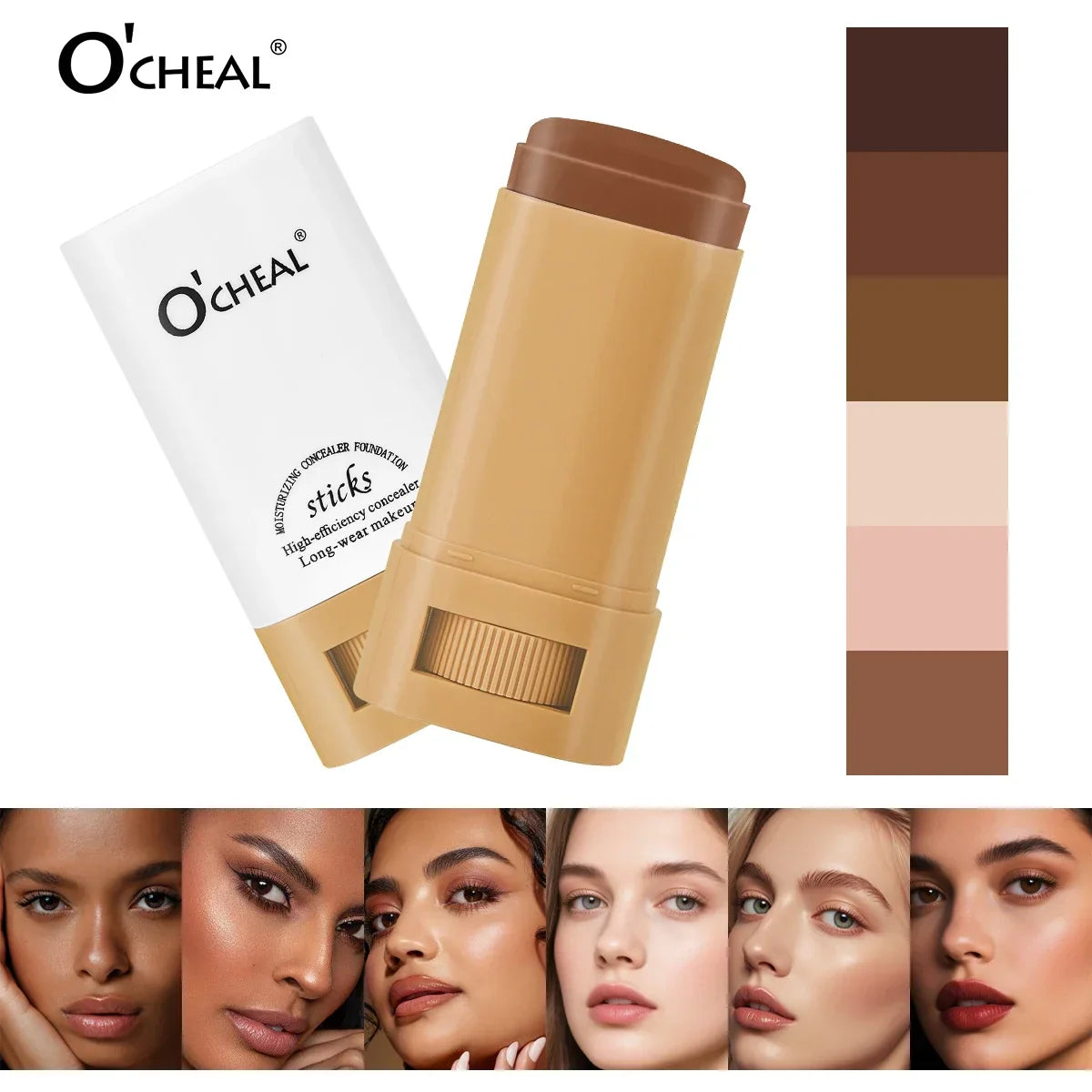 OCHEAL Waterproof Concealer Foundation Stick – Natural Finish