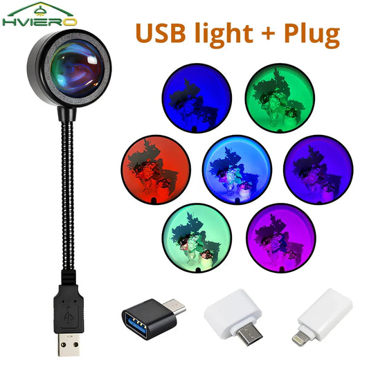 USB Sunset Lamp – Colorful Gradient LED Atmosphere Light LED Atmosphere Lamp Oasis Select