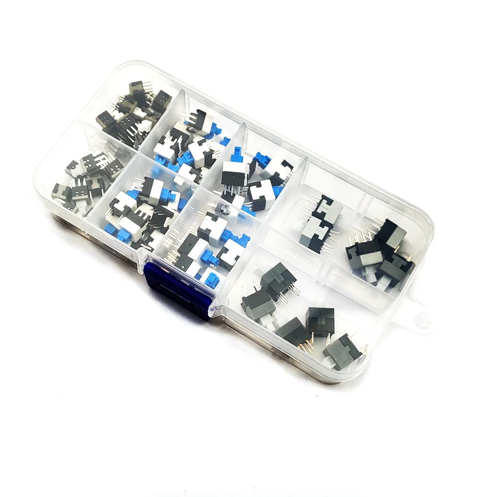 60PCS/LOT 8.5x8.5 8x8 7x7 5.8x5.8mm Self-Locking/Unlocked Push Tactile Power Micro Switch Kit 6 Pin Button Switches Peaceful Pleasures Health and Wellness