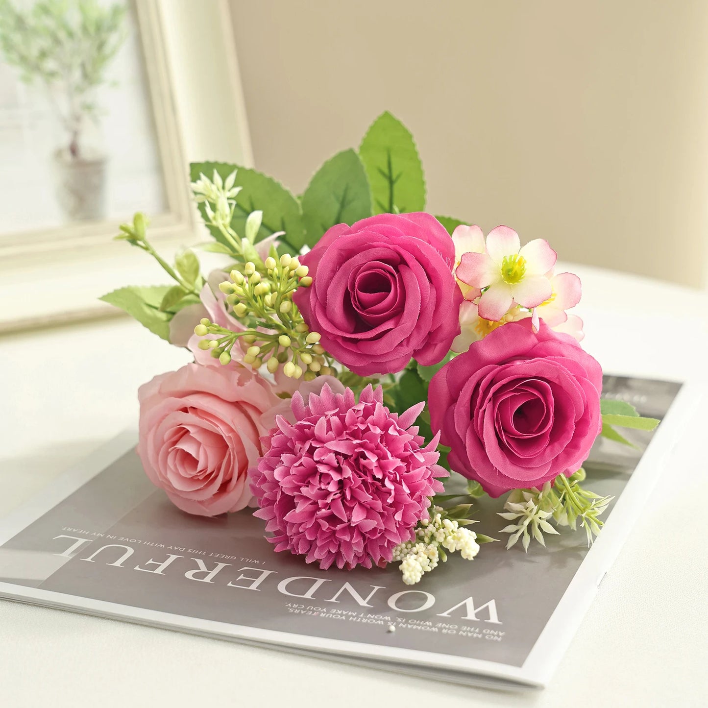 Artificial Silk Hydrangea Rose Bouquet | Wedding & Home Decor