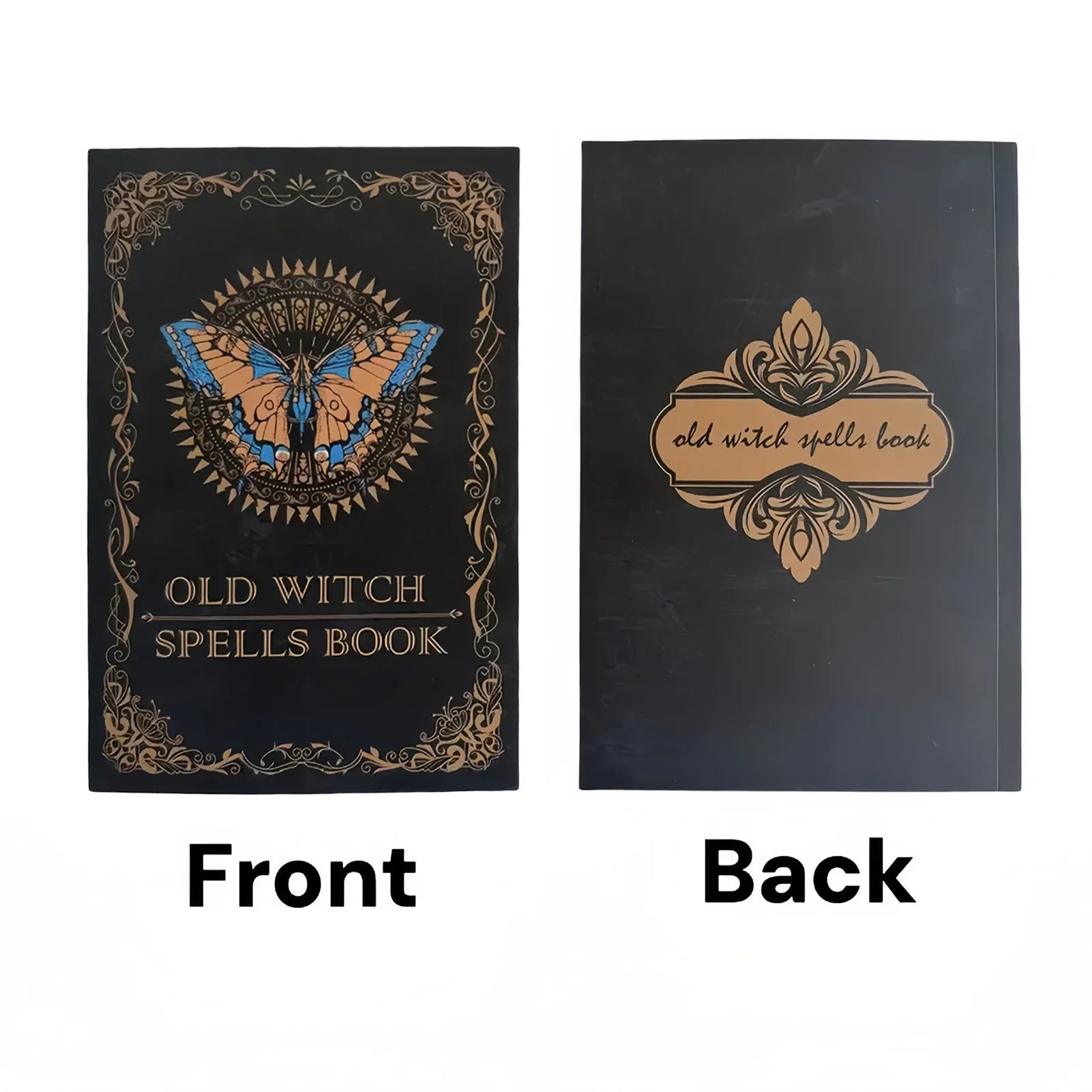 Witchcraft Spell Book Vintage Leather Look with Customizable Cover for Halloween Cosplay and RPG Blank Pages Peaceful Pleasures Health and Wellness