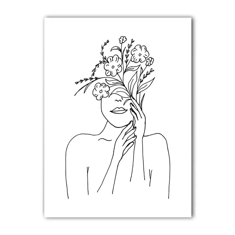 Black & White Abstract Canvas Wall Art | Modern Figure Poster Print Canvas Wall Art Peaceful Pleasures Health and Wellness 02 15x20cm No Frame China Mainland