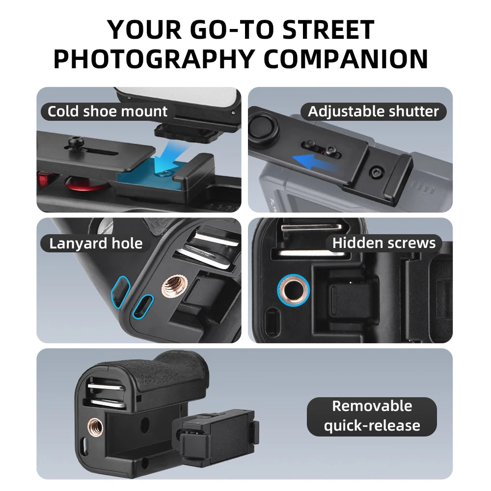 Black/Blue/Pink ABS For DJI ACTION 3/4/5 PRO Shutter Grip Action Camera Handle – Street Photography Essential Accessory Peaceful Pleasures Health and Wellness
