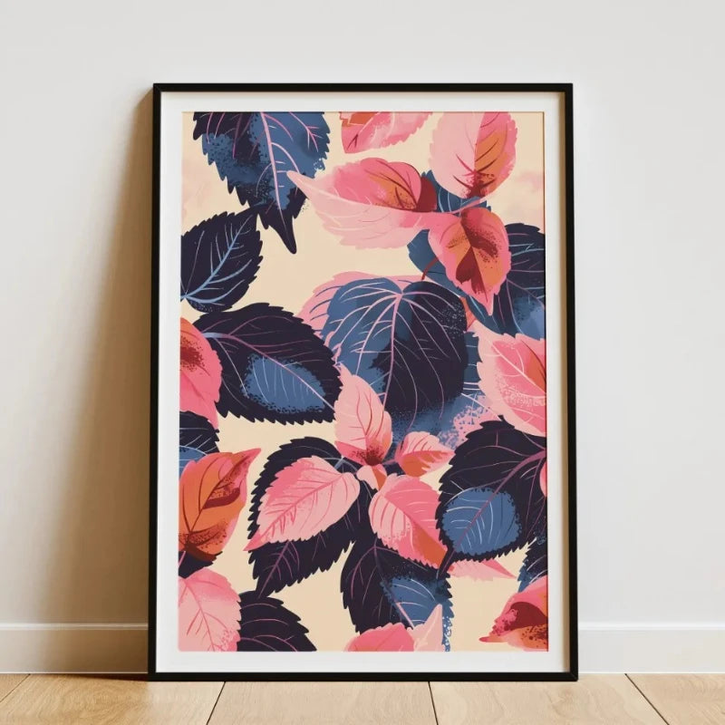 Minimalist Bamboo Tropical Leaf Botanical Canvas Wall Art Print