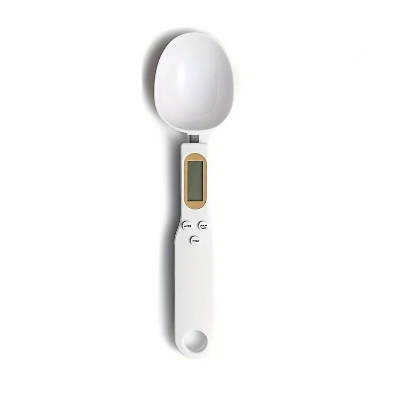 Digital Measuring Spoon with Clear Display - Portable Scale Spoon for Pet Food, Tea, Milk Powder - Kitchen and Dorm Restaurant Peaceful Pleasures Health and Wellness White