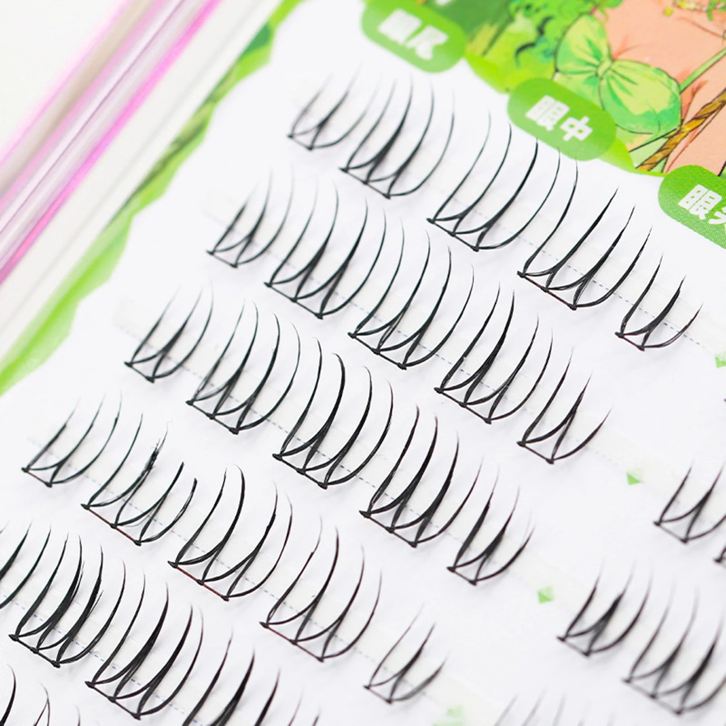 Korean U-Shape Cluster Lashes – Natural Wispy False Eyelashes