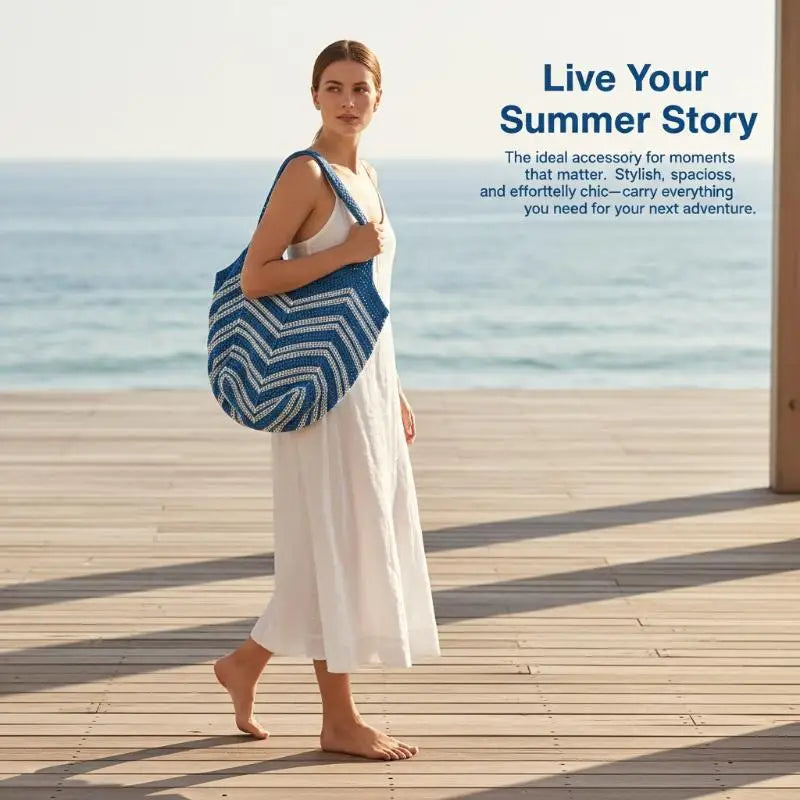 Women's Knitted Tote Bag – Beach, Casual & Commute Shopper