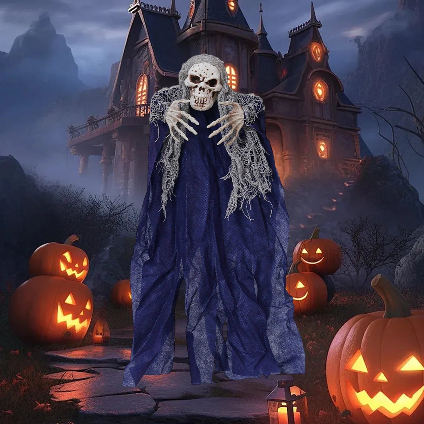 Scary Hanging Skeleton Ghosts Halloween Horror Scary Ghosts Props for Outdoor Porch Patio Tree Peaceful Pleasures Health and Wellness