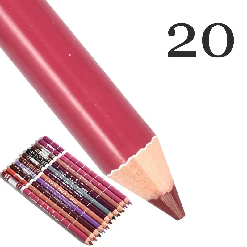 28-Color Waterproof Matte Lip Liner Pencil – Long-Lasting