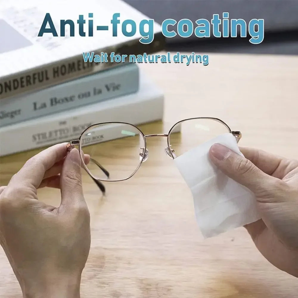 100-Pack Disposable Lens Wipes – Anti-Fog, Streak-Free Clean