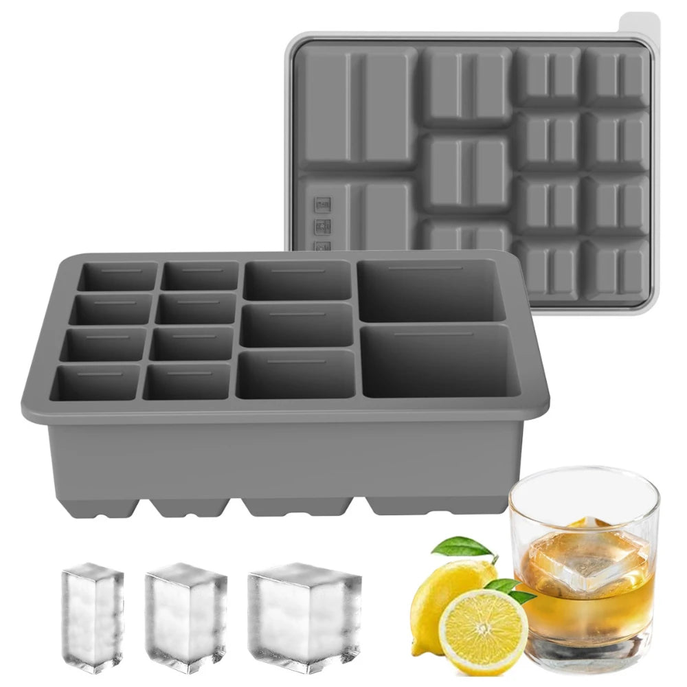 13-Grid Extra Large Silicone Freezer Tray with Lid | Food Storage