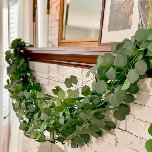 Artificial Eucalyptus Garland Greenery Vines – 5/10 Pack Artificial Greenery Garland Peaceful Pleasures Health and Wellness