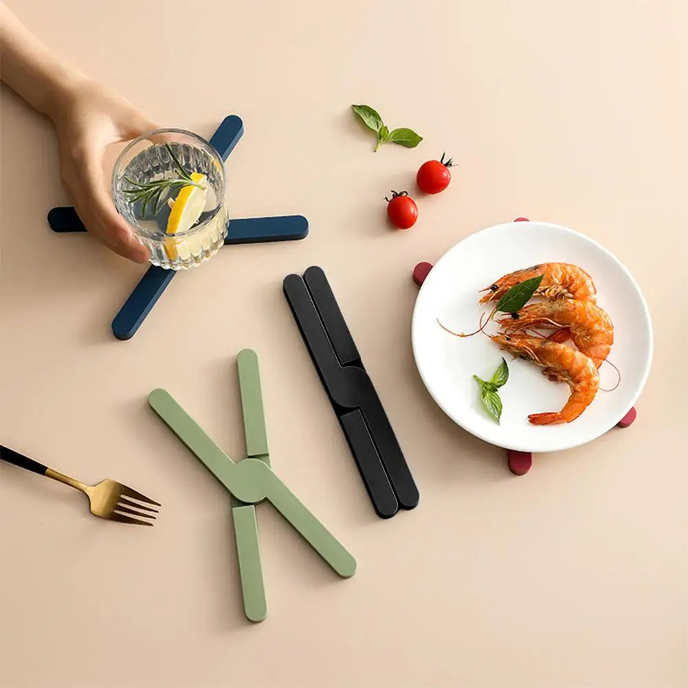 Foldable X-Shape Silicone Trivet Mat | Heat Resistant Pot Pad