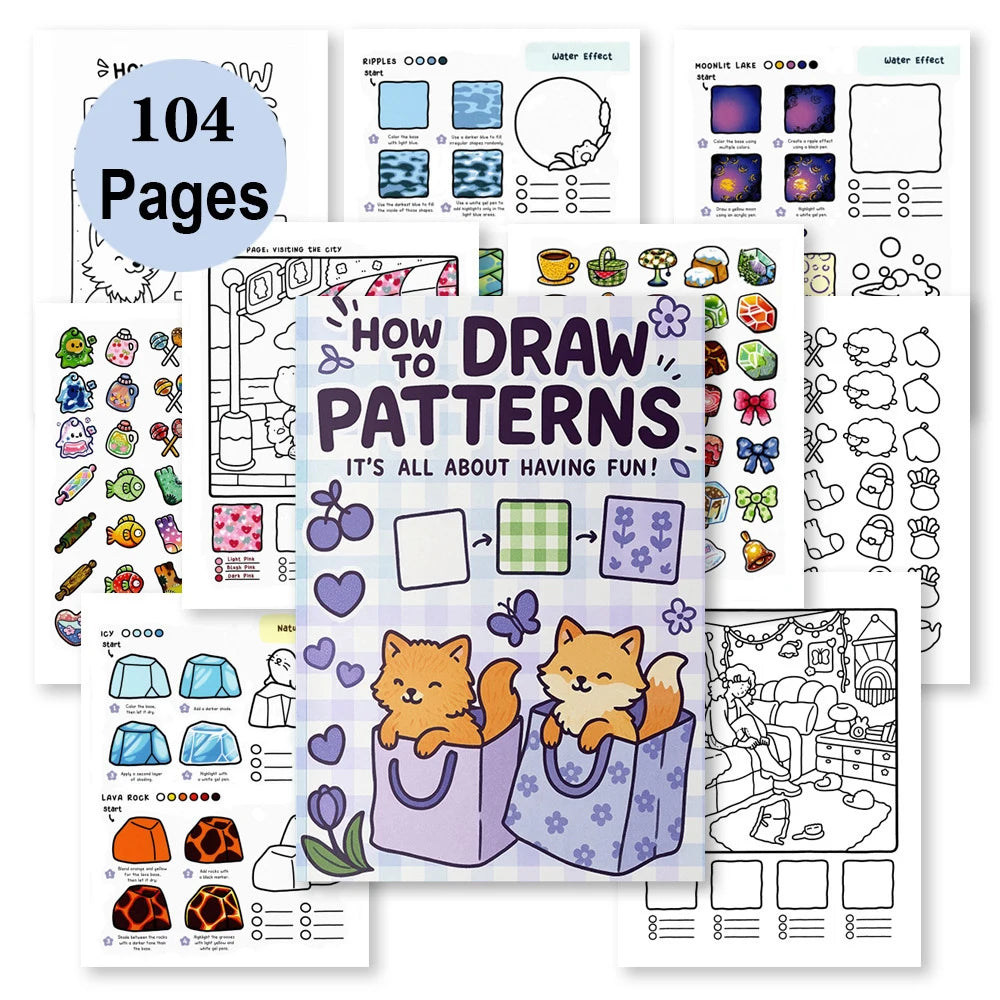 How Draw Easy Patternsguide Detailed Steps Students Cartoon