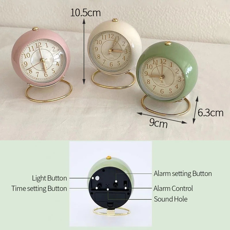 Nordic Style Alarm Clock Digital Quartz Clock Home Ornament Portable Mute Clocks with Metal Stand for Bedroom Decor Peaceful Pleasures Health and Wellness