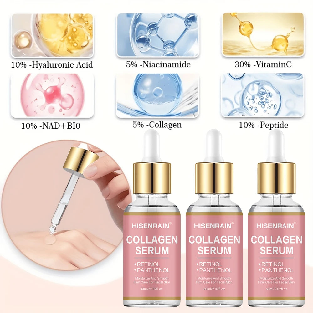 HISENRAIN Collagen Serum Gift Set - Anti-Aging & Hydrating Formula, Perfect Holiday Present with Single & Bundle Options. Peaceful Pleasures Health and Wellness