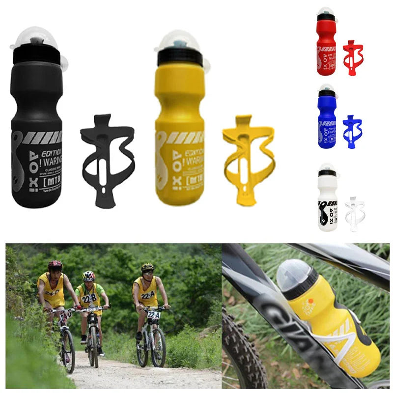750ml Bike Water Bottle with Cage Holder – Food-Grade Plastic