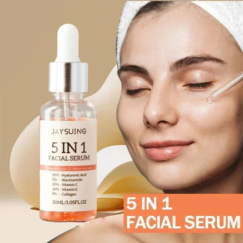 1/2/3/5 Box 5 In 1 Facial Serum Hyaluronic Acid Essence Moisturizing Rejuvenation Vitamin C Niacinamide Brightening Skin Care Peaceful Pleasures Health and Wellness