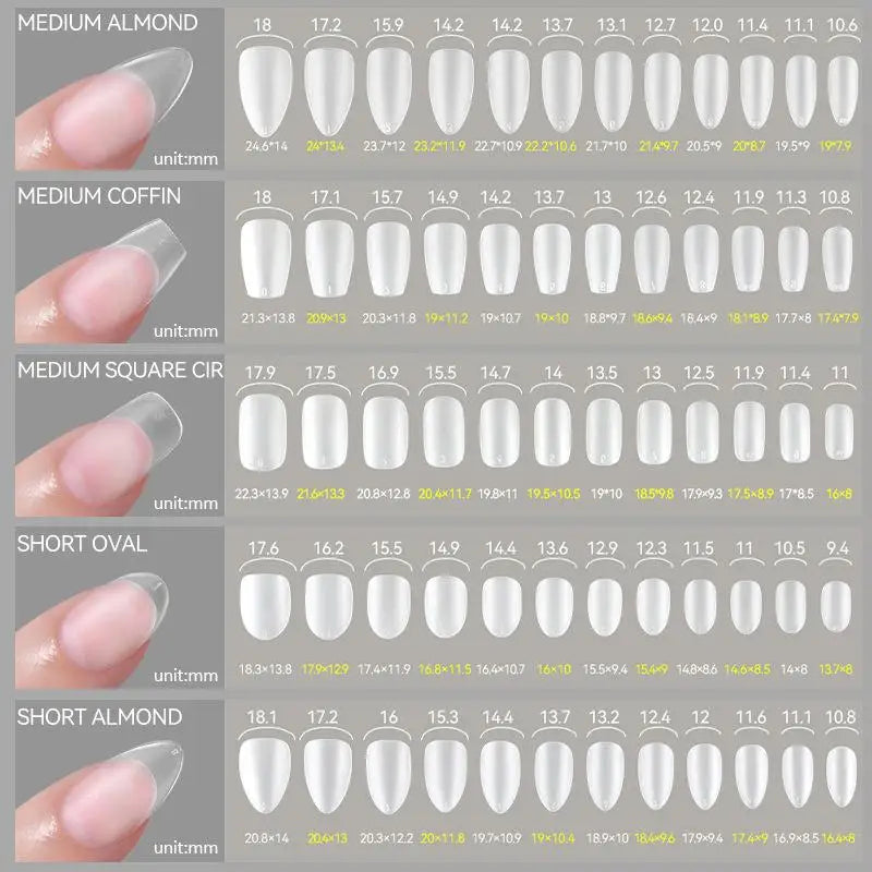 100/420Pcs Matte Soft Gel Tips Full Cover False Nail Tips Press On Acrylic Nails Short Almond Coffin Artificial Nails Extension Peaceful Pleasures Health and Wellness