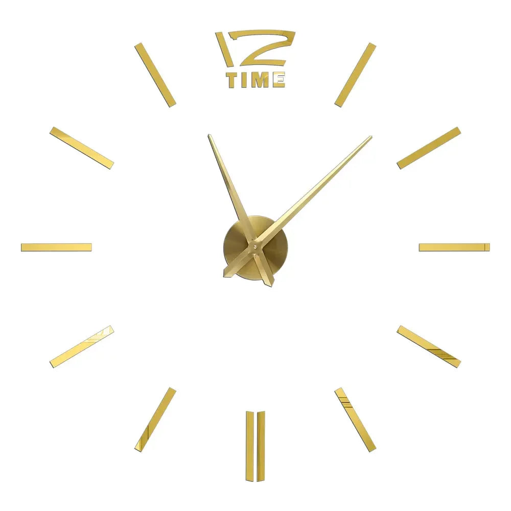 Modern 3D DIY Frameless Wall Clock – Acrylic Mirror Number Stickers Quartz Home Decor (40–130cm)