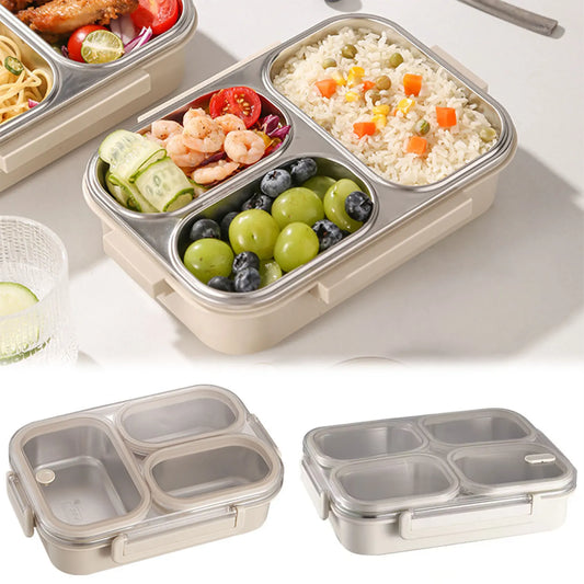 Stainless Steel Bento Lunch Box – 3 Compartments & Soup Cup Bento Lunch Box Oasis Select