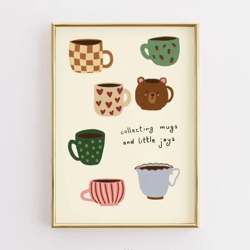 Funny Kitchen Coffee Quote Retro Canvas Wall Art Print